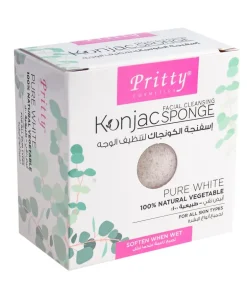 Pritty Cosmetics Facial Cleansing Konjac Sponge Pure White 100% Natural Vegetable